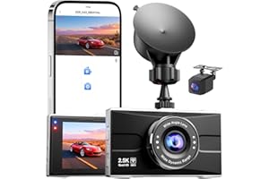 POYBPCY 2.5K Dashcam Cámara Coche Vorne Hinten con WiFi, Incluye Tarjeta SD 32GB y Control por App - Cámara Coche con Visión Nocturna, WDR, Sensor G, Modo Parqueo y Grabación en Bucle