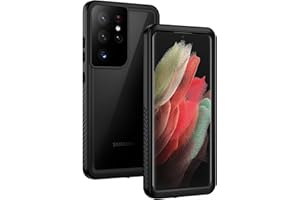 Lanhiem Funda Impermeable Samsung S21 Ultra 5G Compatible con Sensor de Huellas Carcasa Resistente Al Agua IP68 Certificado [Protección de 360 Grados], Carcasa para Samsung Galaxy S21 Ultra,Negro