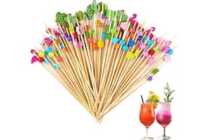 Getyjoe 200 Pièces Brochettes Cocktail, Bâton de Cocktail, 15 cm Brochettes Fingerfood en Bambou pour Fruit, Fingerfood, Snacks, Déco Cocktail Fêtes