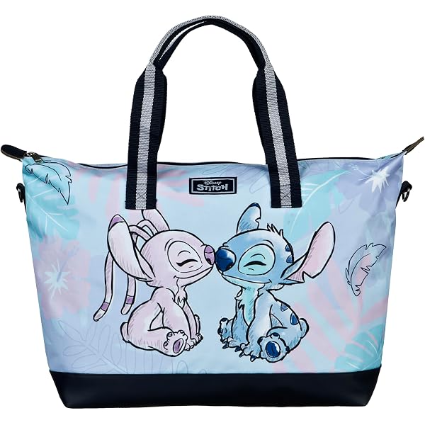 CERDÁ LIFE’S LITTLE MOMENTS – Stitch Strandtasche Aus Polyester, Blaue Surf-Tasche Mit Reißverschluss, Offizielle Disney-Lizenz