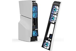 NEWDERY Lüfter für PS5 Slim Konsole, verbesserter leiser Kühlerlüfter, automatische temperaturverstellbare Geschwindigkeit, dynamisches RGB-Licht, USB 3.0-Anschluss, passend für Playstation 5 Slim