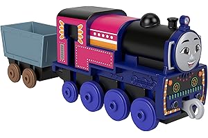 THOMAS & FRIENDS Thomas die kleine Lokomotive Ashima Schiebelokomotive aus Metall, Die-Cast Zug mit Kristallen und Zubehör zum Spielen mit der Eisenbahn, Spielzeug für Kinder, 3+ Jahre, HNN20