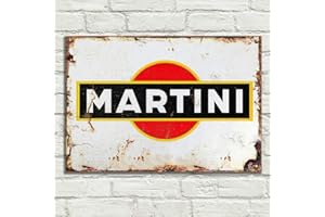 LBS4ALL Martini Signs - Placa de metal de aluminio, estilo vintage, pub tiki bar, hogar, café, pared, cerveza, club retro