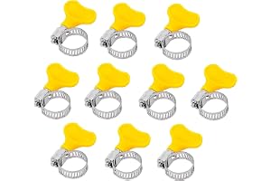 SAWS Adjustable Stainless Steel Hose Clamps, Pack of 10, 3/4 Inch | Rotatable Handle, 0.5–1 Inch Adjustable, Rust-Resistant 304 Steel, For Plumbing, Garden & Automotive Use