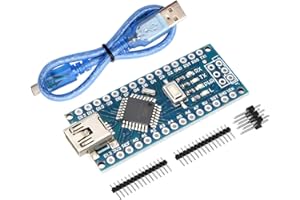 Nano 328P V3 Placa de Desarrollo microcontrolador AYWHP Placa Base de 1 Pieza con Microchip CH340G con Cable USB Microcontrolador 5V 16M Interfaz Mini USB Compatible con Arduino IDE