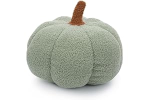 PAIKOE Halloween Plush Pumpkin Throw Pillow, Soft Fluffy Toy for Home Decoration, Party Favors (Green - 20 cm)
