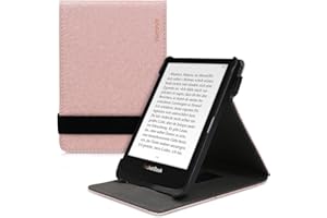 kwmobile Pokrowiec kompatybilny z Pocketbook Touch Lux 4/5/Touch HD 3/Color (2020)/ Vivlio Lux 5 - etui z paskiem + podstawką - różowe złoto