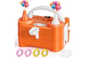JORETLE Gonfleur Ballon Electrique Portable,Pompe a Ballon Electrique 400W avec 2 Buses Modes pour Anniversaires, Mariages & DéCoration