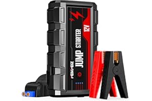 FEIKFEIZ Booster Batterie, 6000A 26800mAh Jump Starter, Démarrage de Voiture (Tout Gaz ou 10,0 L Diesel), avec Lamp LED,Charge QC3.0.