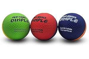 SPORTSPET High Bounce Natural Rubber Dog Balls (High Bounce Dimple 3 Pack) (61mm)