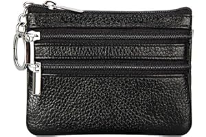 CYNURE Genuine Leather Purse for Women with Keyring