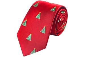 Alizeal Mens 7.5cm Handmade Christmas Pattern Party Necktie