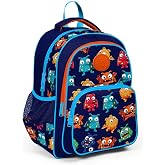 Coral High Kids Lacivert Canavar Desenli &Uuml;&ccedil; B&ouml;lmeli Okul Sırt &Ccedil;antası 23410