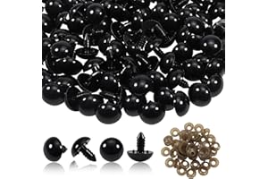 TOAOB THE ONE AND ONLY BABY TOAOB 50pcs Ojos de Seguridad de plástico Negro 18mm Ojos de muñeca con Arandelas para Bricolaje Ojos de Animales de Ganchillo Ojos de Peluche Marioneta para la fabricación de muñecas