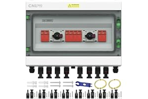 CNLonQcom Überspannungsschutz PV 1000V 32A DC Trennschalter Blitzschutz 4 String 4 In 4 Out Mit IP65 Solar PV Anschlusskasten Für PV Anlage Komplettset