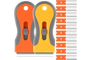 Rzcomp 2pcs Oven Cleaner Non Scratch With 20 Spare,Glass Cleaning Tools Doors Stoves Window Glass Cleaner Multi-Surface Tool Removing Stubborn Dirt, Stickers, Oils And Paints