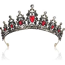 CIEHER Schwarze Barock-Krone Für Frauen – Vintage-Tiara Mit Strass, Legierung, Für Gothic & Hochzeit