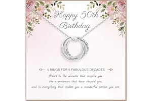 MOROTOLE Birthday Gifts for Women 925 Sterling Silver/14K Gold Plated Necklace 30th 40th 50th 60th 70 Birthday Gifts Women Mother's Day Presents for Mom Necklace Birthday Gift for Grandma