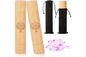 HOOMTREE Kleine Urne für Menschliche Asche,Bambus Umweltfreundliche Biologisch Abbaubare Urne für Menschliche Asche,23cmx5cm Kleiner Streurohr für Menschliche Haustierasche (2 Stück,Baum des Lebens Muster)