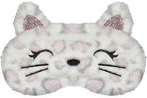 VerteLife Schlafmaske, Weiche Flusen Augenmaske Reisen Nickerchen Augenbinde Neuheit Cartoon Schlafen Augenmaske Augenabdeckung für Kinder Erwachsene Jungen und Mädchen (Katze,Gefleckte)