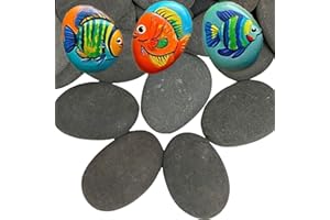 juexiyarticle 3.5-4.5 cm Flat Stones for Painting, Pebbles for Crafts, Smooth River Stones for Aquarium, Flower Pot, DIY Decoration, Approx. 900 g