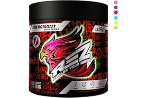 Rez | Energy Drink en Poudre | Boisson Énergisante SANS Sucre | Colorants et Arômes Naturels | Fabriqué en France | 40 Shakers en 1 Pot (400g (Lot de 1), Cerise)