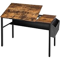 HOOBRO Schreibtisch, Zeichentisch, Computertisch kippbare Tischfläche, Bürotisch mit 2 Haken und abnehmbarem Ablagekorb…