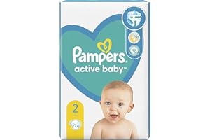 ‎PAMPERS Pampers Pieluchy Rozmiar 2 (4-8kg) Active Baby Pieluszki, 76 Sztuk, Ochrona Przed Przeciekaniem Przez Całą Dobę
