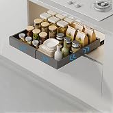 JOUING Telescopic Drawer Removable Drawers for Cupboard Carbon Steel Under Sink Organizers No Drilling or Nailing Required fo