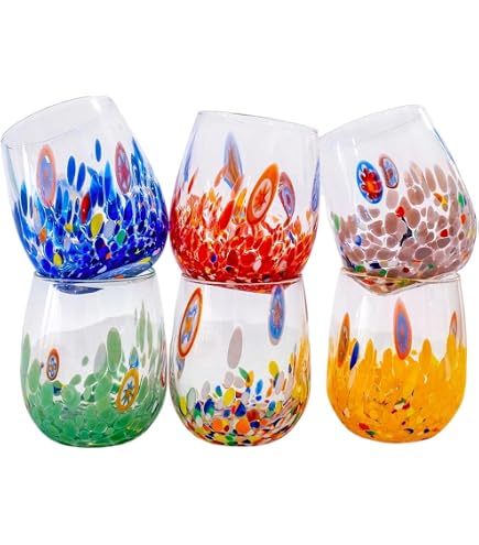 Goto Veneziano Murrina Leaf Gold Murano Glass Made in Italy (6 Glasses