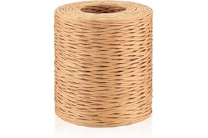 JINZEYOU 200 m/656 ft Papierkordel, Papierdraht Natur, Dekodraht Blumendraht, Bastelschnur, Papier Eisendraht zum Basteln Floristik Hochzeitsstrauß Verpackung Blumengesteck,Farbe Kraftpapier