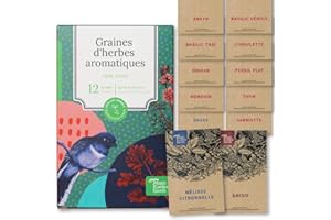 MAGIC GARDEN SEEDS Graines d'herbes aromatiques - 12 variétés d'herbes aromatiques de cuisine résistantes aux graines pour le jardin, le potager surélevé ou le balcon - épicées & délicieuses - Set de graines pour glac