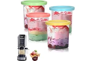 ISIVOUS Creami Deluxe Behälter für Ninja Creami Pints, 4 Stück Eiscremebecher, 680ml Eisbehälter mit Deckel für NC500 NC501 NC501EU Serie, Zubehör für Ninja Creami, BPA-frei, Spülmaschinenfest