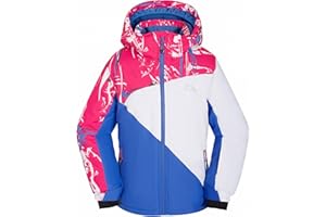 SMONTY Giacca da sci per ragazze Cappotto invernale da neve con cappuccio caldo impermeabile per bambini