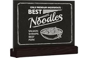 EUROPEL Présentoir de table style ardoise A5 horizontal, pied en bois de pin finition noire, pour marqueur à base d'eau, présentation recto-verso, pour restaurant, hôtel, conférence, festivals