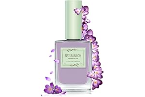 NATURABLOOM Breathable Lilac Nail Polish - Premium Quick Dry Light Purple Nail Varnish - Halal, Vegan & Organic, Lilac Delight