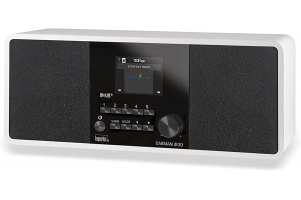 Imperial 22-232-00 DABMAN i200 Internet / DAB + radio (son stéréo, FM, WLAN, LAN, Aux-In, Line-Out, Sortie casque incl. Alimentation) blanc