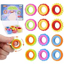 6 jouets sensoriels rotation anti-stress textures variées cadeau pour enfants amis, bague anti stress enfant, fidget toys anti stress, bague anti stress