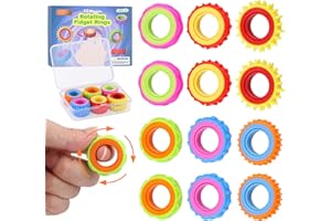 NIVAOBI Fidget Anello Toys per bambini e adulti, 12 anelli antistress per agopressione, anello Anxiety Fidget Spinner Ring Anxiety Fidget Spinner Ring, Sensoriale Autismo per giocattoli, lenitivo in caso di