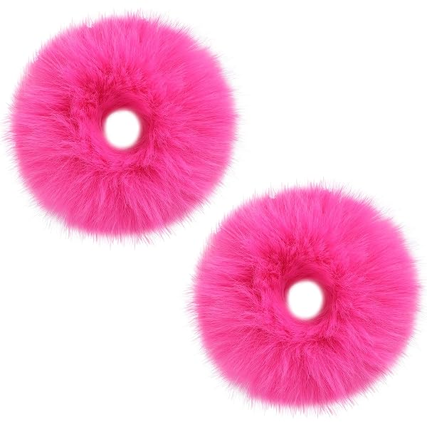 Lurrose Pompon-Haargummis, 12 Stück – Flauschig, Elastisch, In 6 Farben, Für Mädchen & Damen