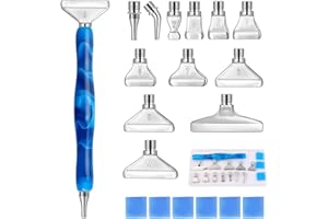 Souarts 5D Diamond Painting Zubehör Stift Set, Drill Pen mit Gewinde Metall Ersatz Stiftköpfen, Malkleber Lehm für Mosaikherstellung Malerei Strassstein(Silber 20er), C5NA79RQ2F1J, Einheitsgröße