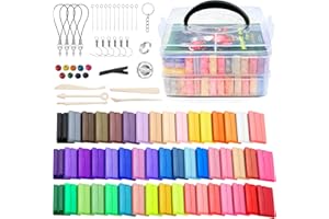 EOPUOZS Kit de Arcilla Polimérica, 50 Colores Polymer Clay, con Herramientas de Escultura y Accesorios, para Proyectos de Bricolaje, Modelado Escultórico