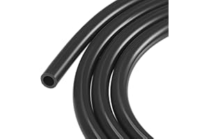 sourcing map Tubo flessibile in silicone 8 mm ID 12 mm OD 2,4 m nero ad alta temperatura per tubo dell'acqua tubo aria