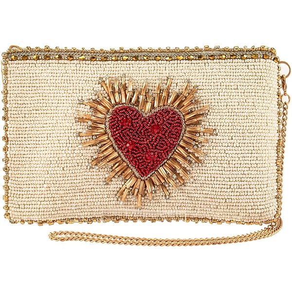 Mary Frances 'Barefoot On The Beach' Crossbody Handbag - Beaded Fringe Boho Purse With Unikite Stone
