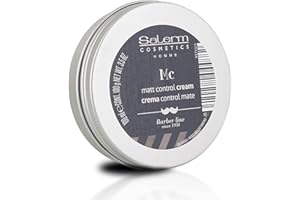 SALERM - Cera para el Pelo Hombre - Homme Barber Line - 100 ml - Crema de Peinado Mate - para Cabello Fino o Medio - Fijación Elástica - Aporta Suavidad y Volumen
