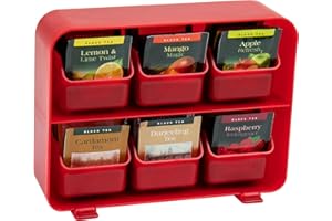 Mind Reader STBORG-RED Anchor Collection - Organizador de 6 bolsas de té, cajones extraíbles, plástico