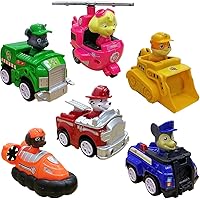 WENTS Paw Patrol Spielzeug Geschenkset mit sechs Fahrzeugen Chases Polizeiwagen, Marshalls Feuerwehrwagen, Rockys…