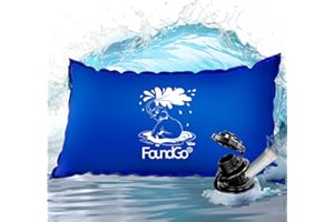 FoundGo XXL 2x4m Coussin de Piscine Hivernage avec œillets, Ultra-épais 0,4 mm, Oreiller de Piscine d'hiver, Coussin Gonflable pour Piscine avec 2 Rouleaux Corde et Rubans adhésifs, Bleu