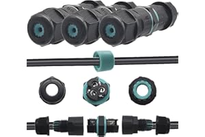 CESFONJER Caja Estanca IP68, 3 pcs Conector de Cable Estanco IP68, Negro, Nailon, 2/3 Vías, Empalme Eléctrico Impermeable