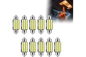 Horuili® LED Innenbeleuchtung Auto, 10 Stück 41MM Auto Innen Beleuchtung, Auto Led-Lampe, Auto Leselampe Quelle, Für Kfz-Innenbeleuchtung, Plug and Play LED Bi-Tip Leselicht, Weiß